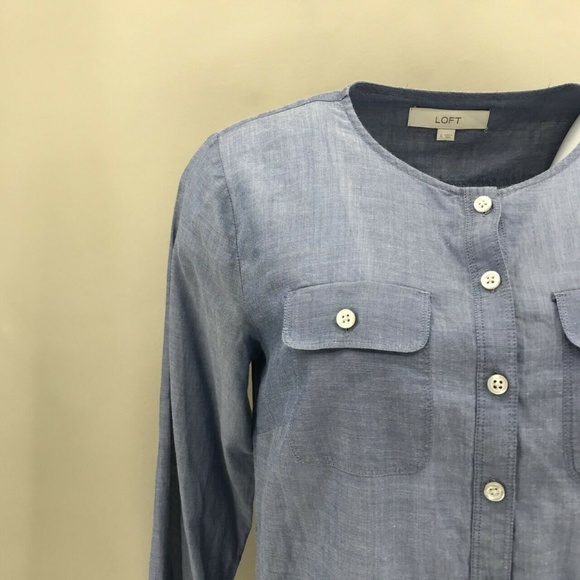 Ann Taylor Loft Long Sleeve Button Up Top Size S - Picture 2 of 6